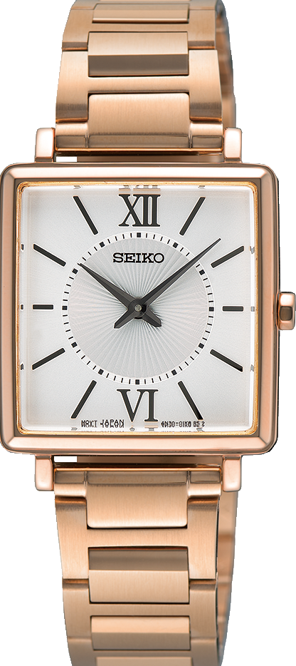 萬年鐘錶 - SEIKO  CS系列  經典優雅玫瑰金方形女錶  SWR112P1 / 4N30-00N0K 錶徑25.1MM