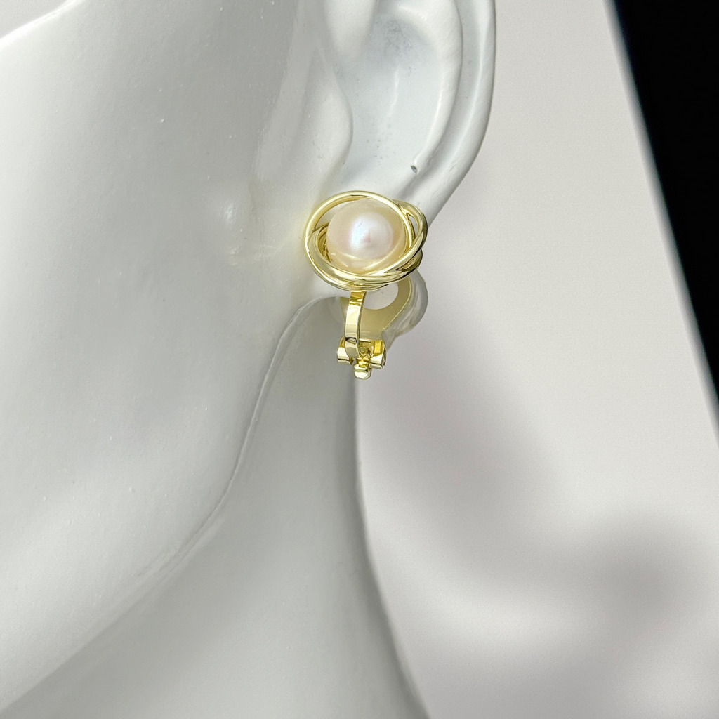 旋光珍珠耳環 耳夾