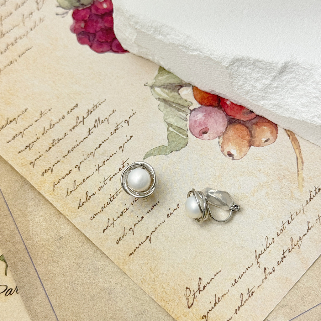 旋光珍珠耳環 耳夾