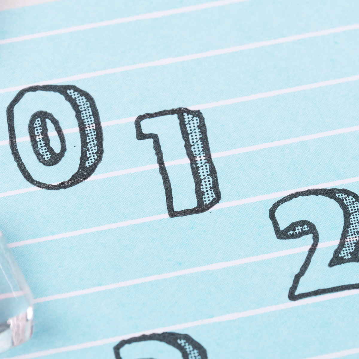 手繪感立體數字 膠版印章 / 一分之一工作室/臺灣