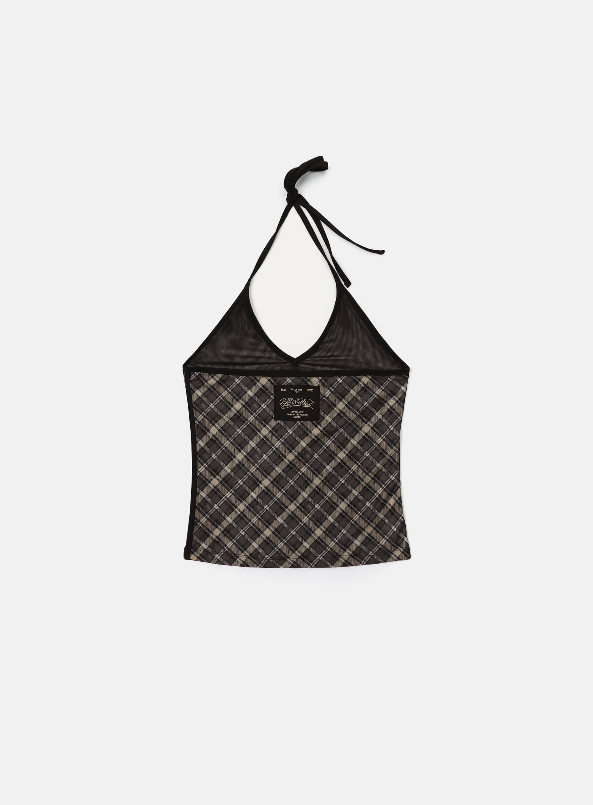bad blood - Vintage Club Halter Tank (Check Brown)