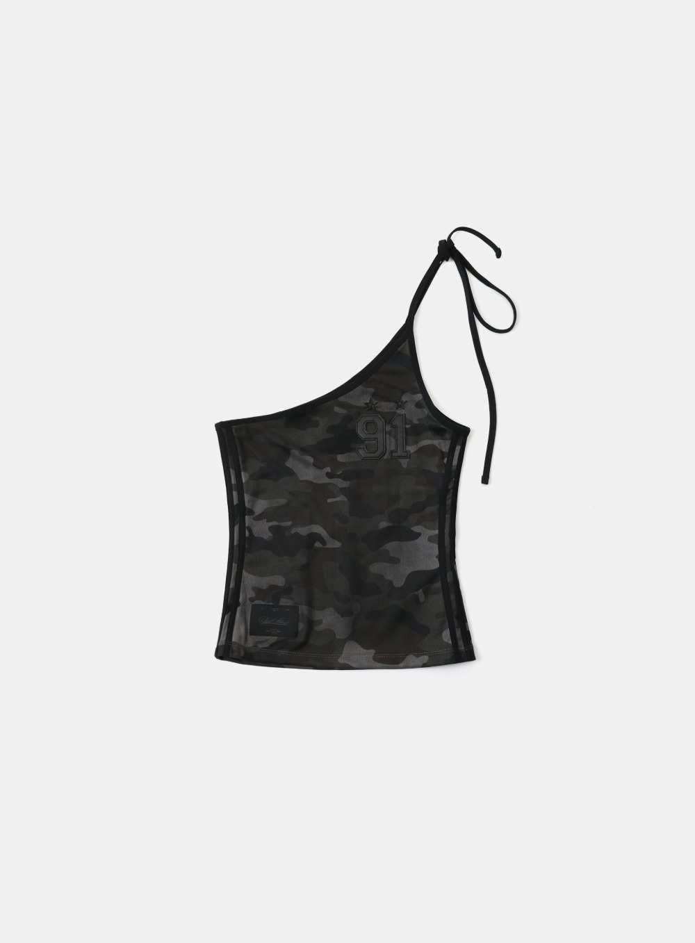 bad blood - Vintage Club One Shoulder Tank (Black Camo)