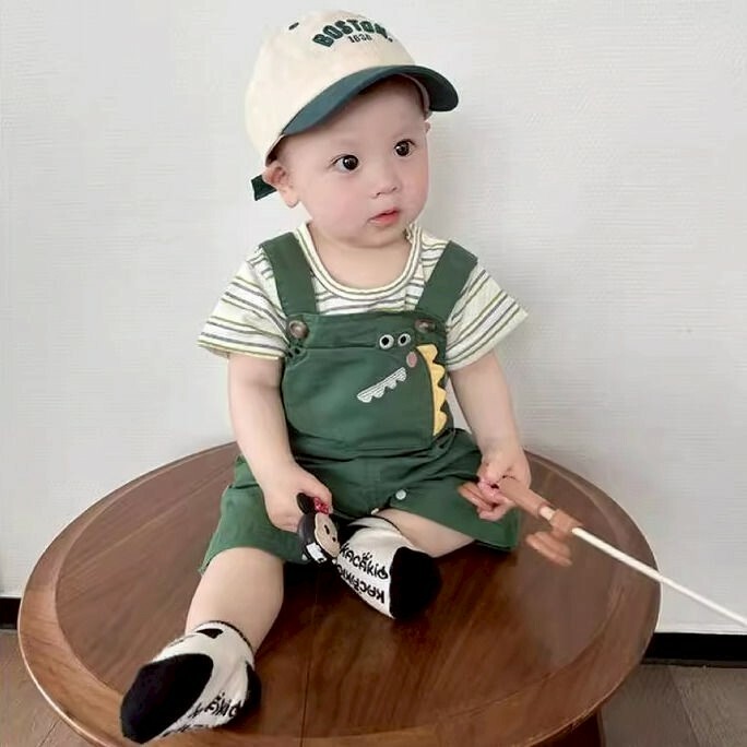 25夏 假兩件小恐龍包屁衣