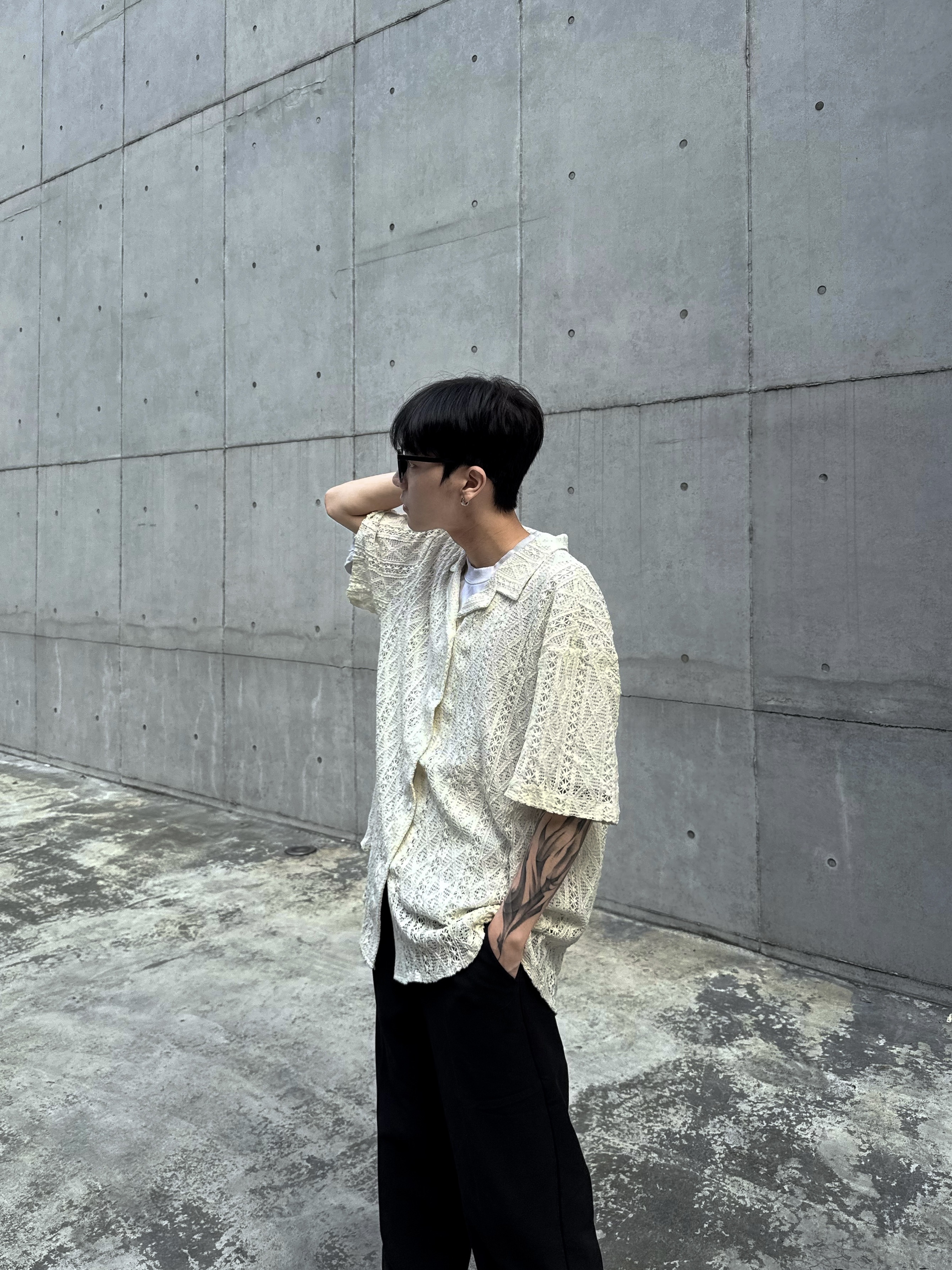 (現貨)韓系小眾編織襯衫