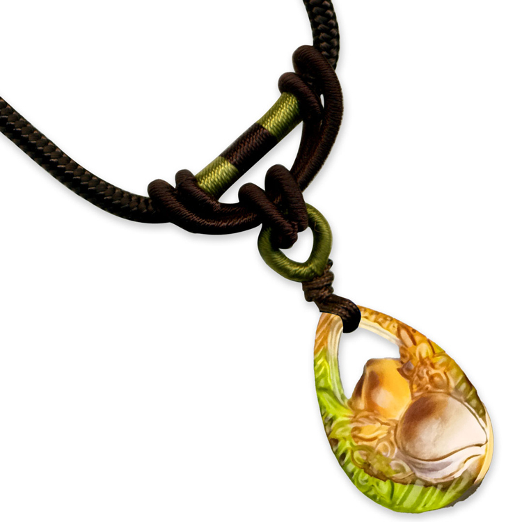 鹿港窯禮品館｜居家開運｜壽桃造型水晶琉璃項鍊