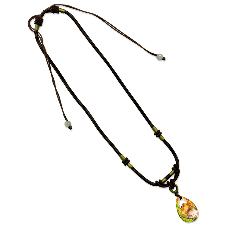 鹿港窯禮品館｜居家開運｜壽桃造型水晶琉璃項鍊