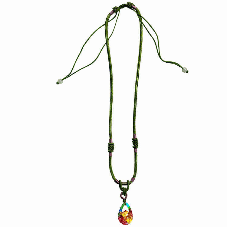 鹿港窯禮品館｜居家開運｜壽桃造型水晶琉璃項鍊