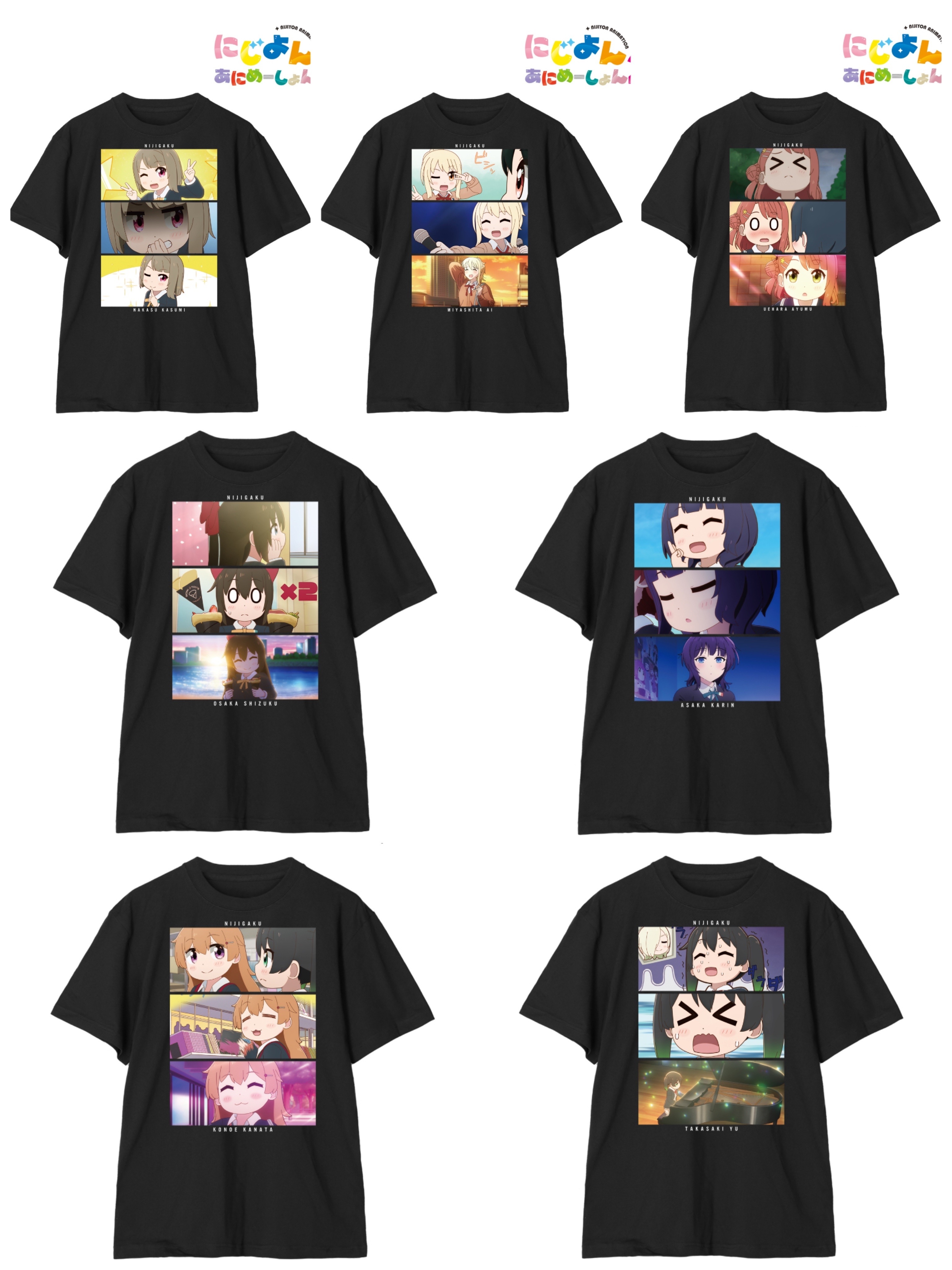 AB78337 預訂 2025/9月 にじよん あにめーしょん2 場面写Tシャツ