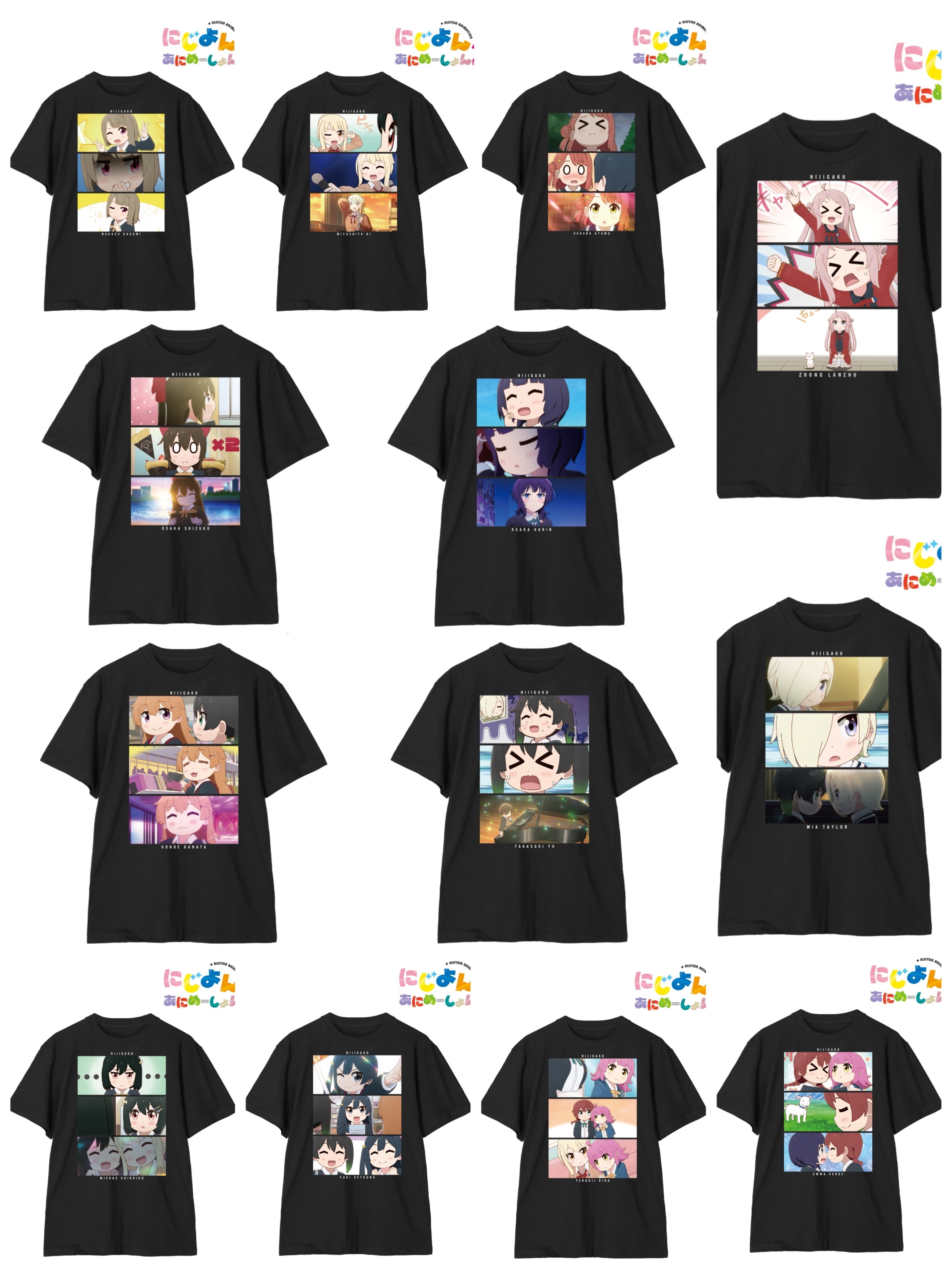 AB78337 預訂 2025/9月 にじよん あにめーしょん2 場面写Tシャツ