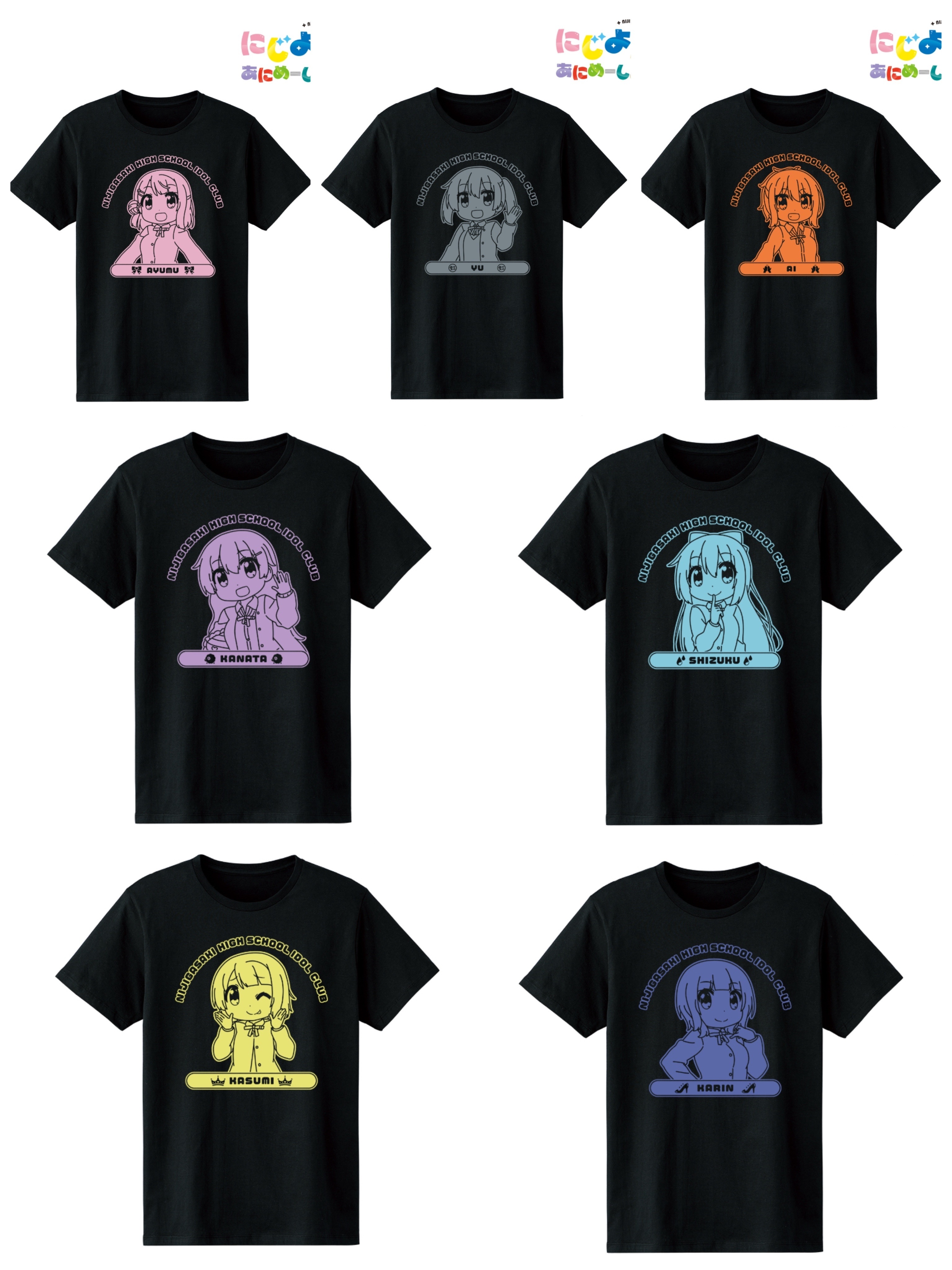 AB46502 Pbandai 預訂 2025/9月 にじよん あにめーしょん カレッジTシャツ