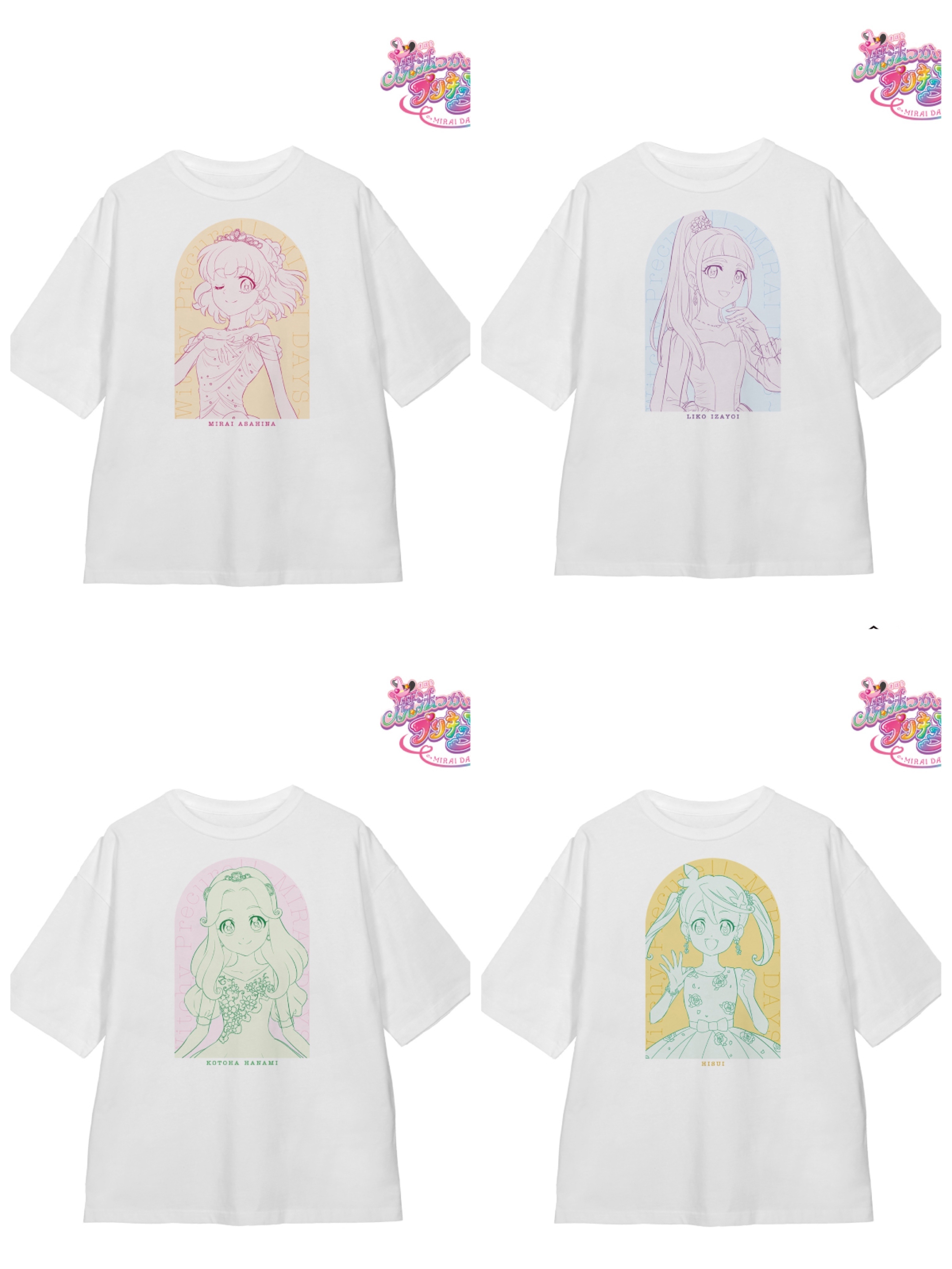 AB77210 預訂 2025/8月 魔法つかいプリキュア！！～MIRAI DAYS～ 描き下ろし カラードレスver. BIGシルエットＴシャツ/ユニセックス