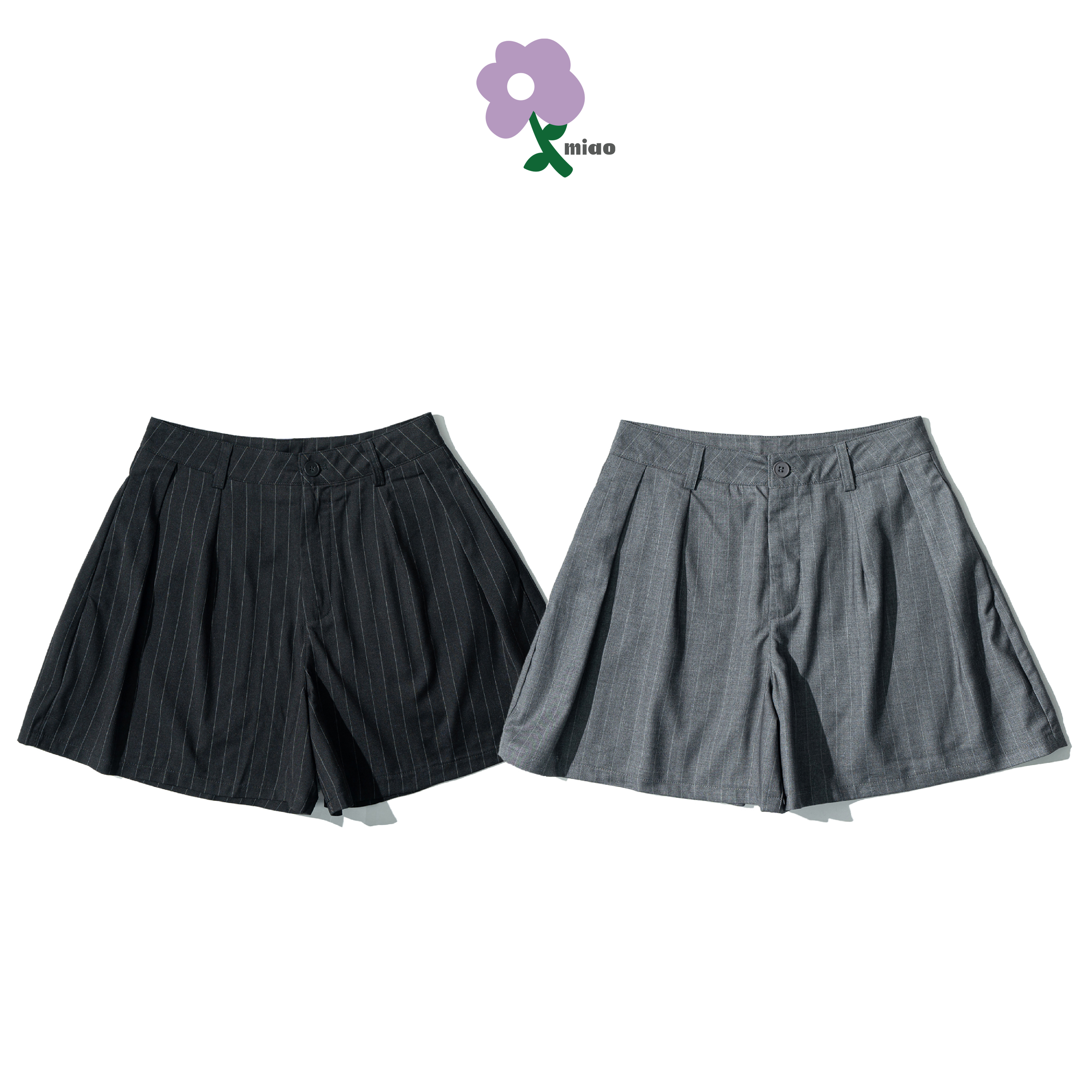 AGILITY MIAO Striped Pleated Shorts 條紋 褶線 西裝短褲 [M-AS3]