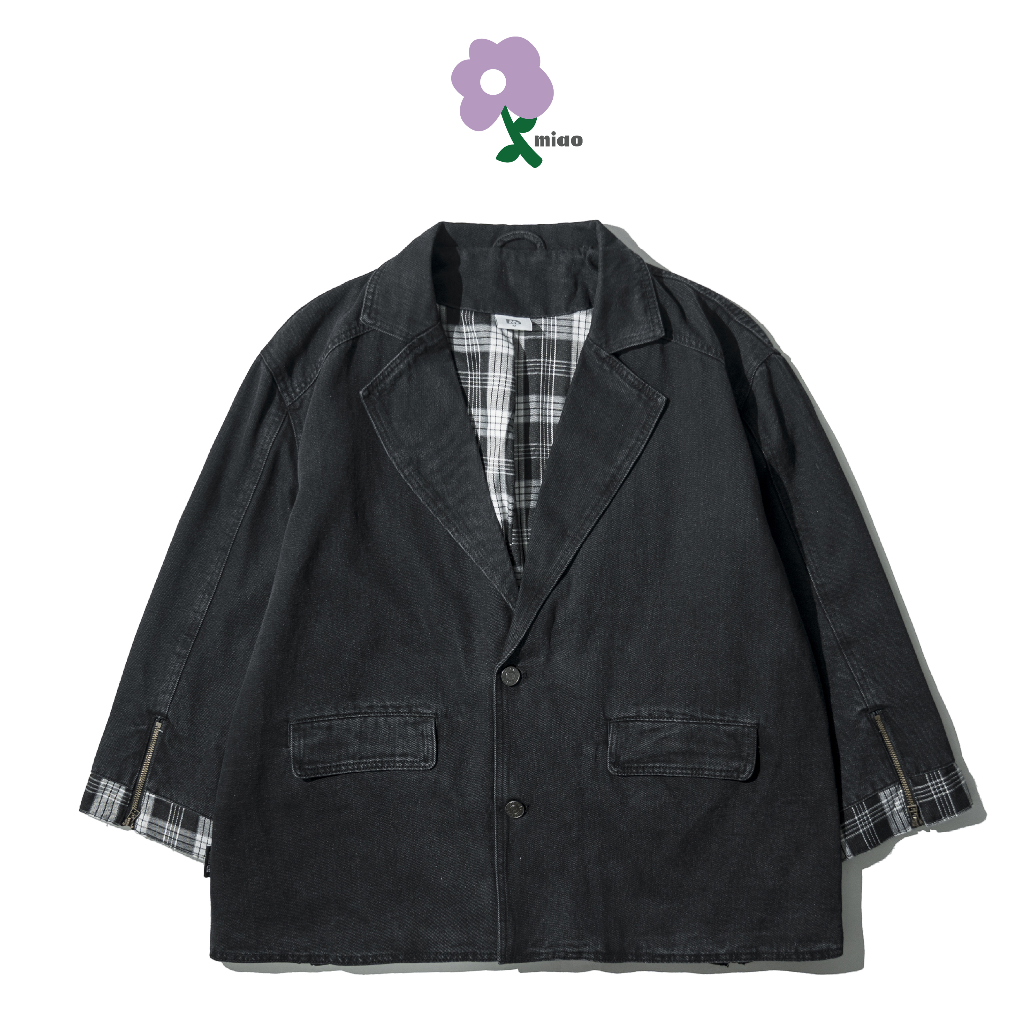 AGILITY MIAO Patchwork Denim Blazer 女裝 拼接牛仔 西裝外套 [M-SUD]