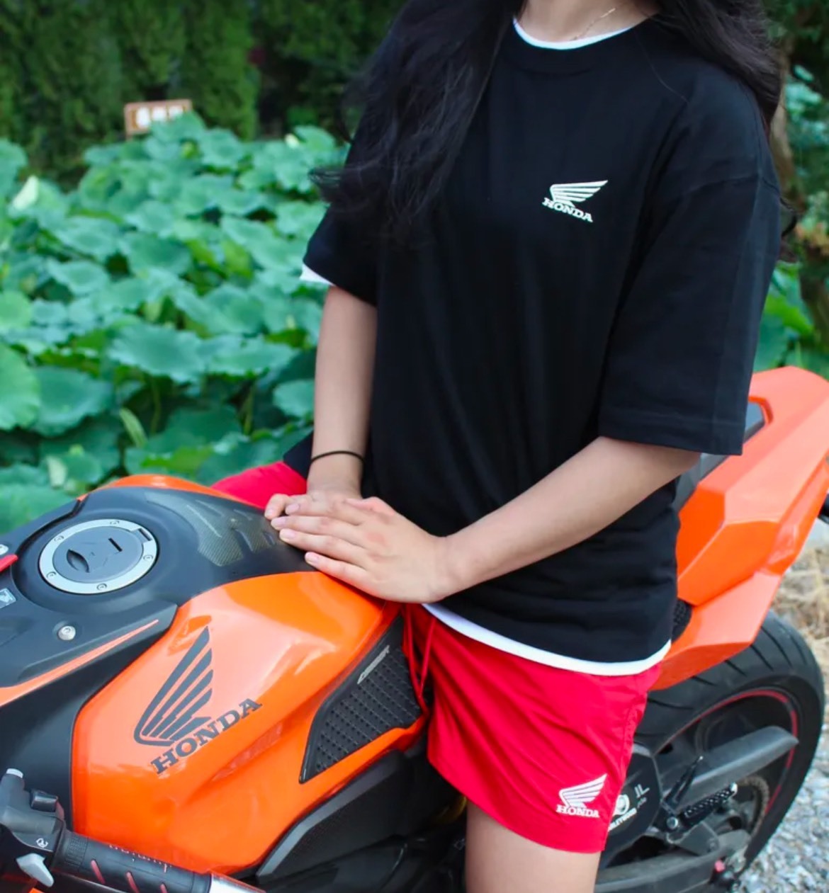 【OWN】HONDA MOTORCYCLE 短袖上衣 刺繡 素T 兩件組 不分男女