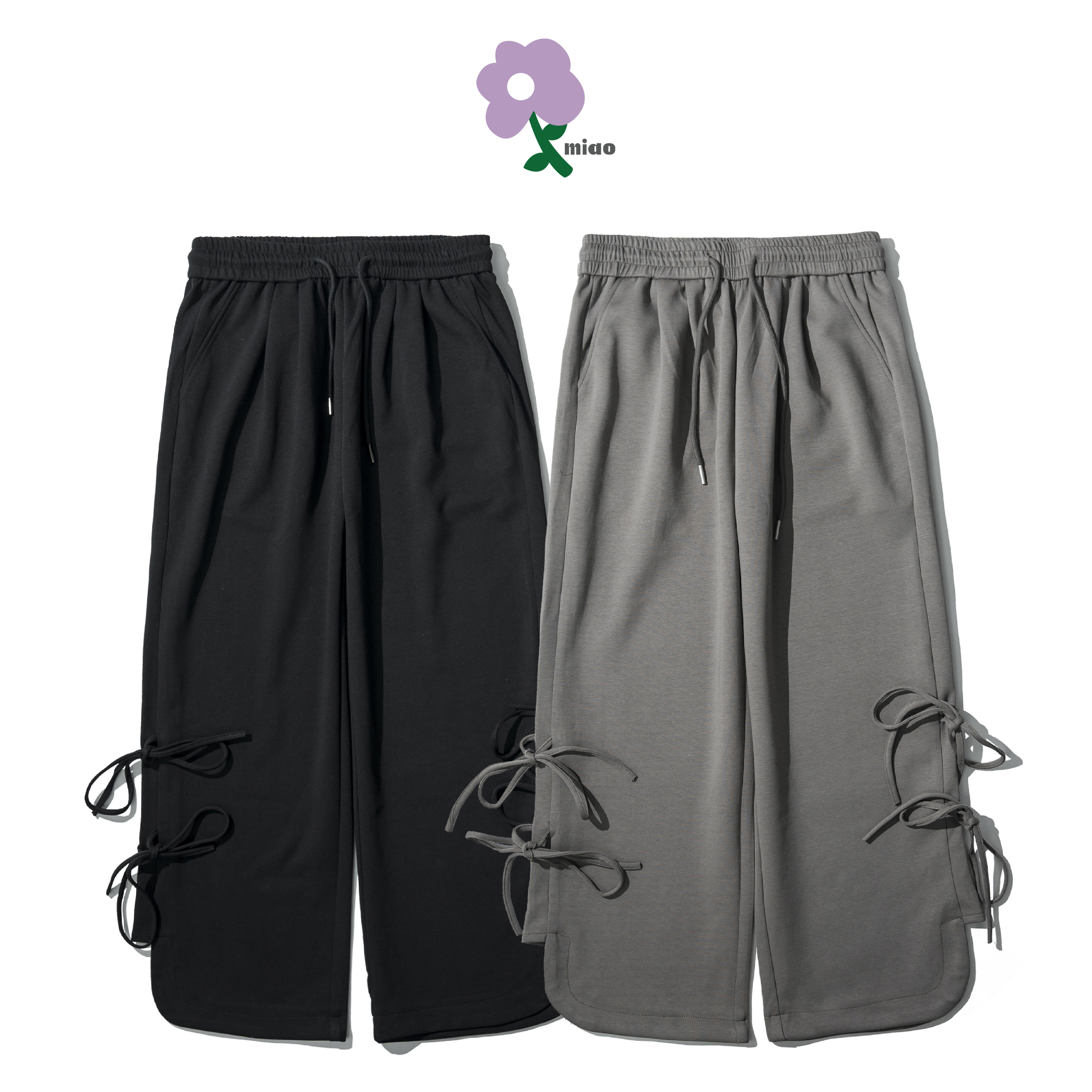 AGILITY MIAO Sweat Straight Pants 女裝 側邊綁帶 直筒長褲 [V12]