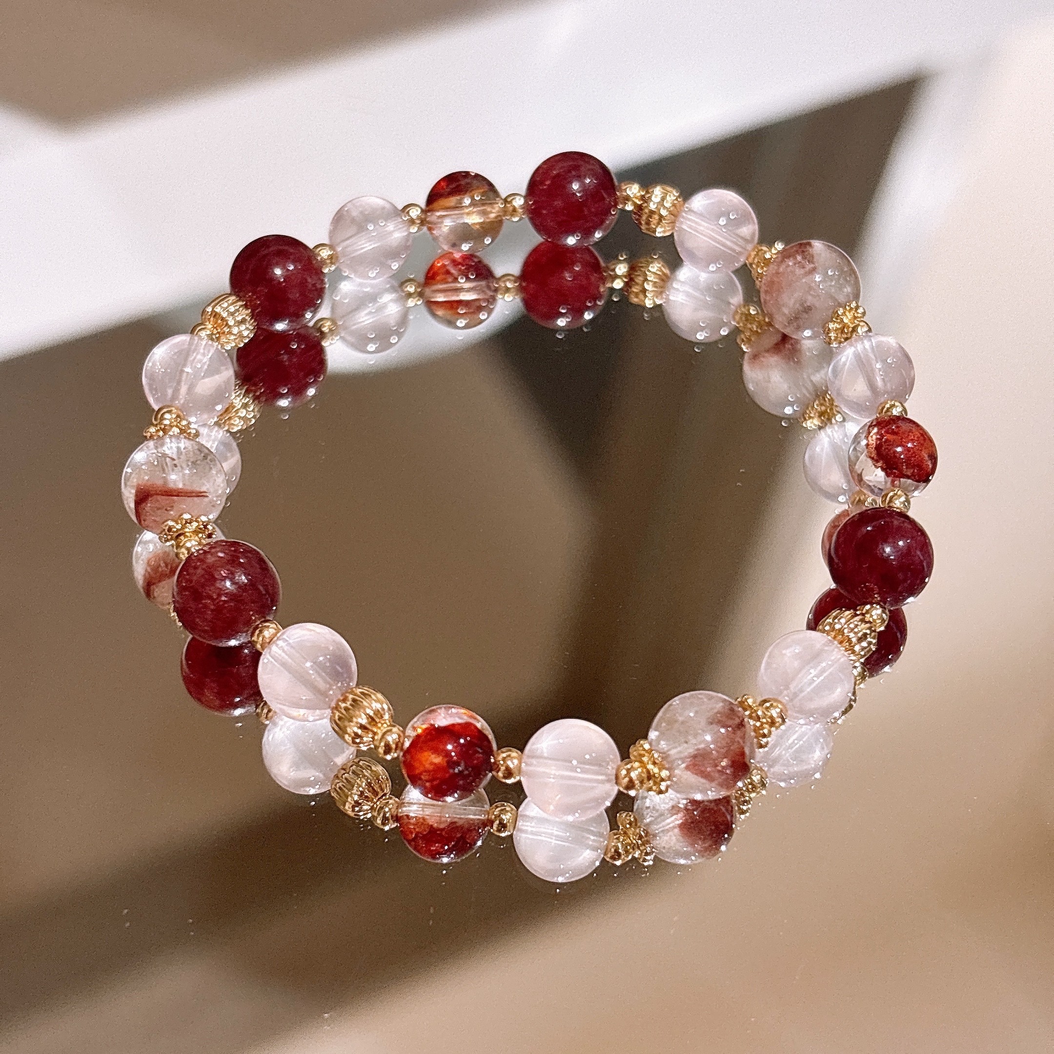 全能量 | 熾熱｜紅膠花車厘子草莓晶《彈力繩款》