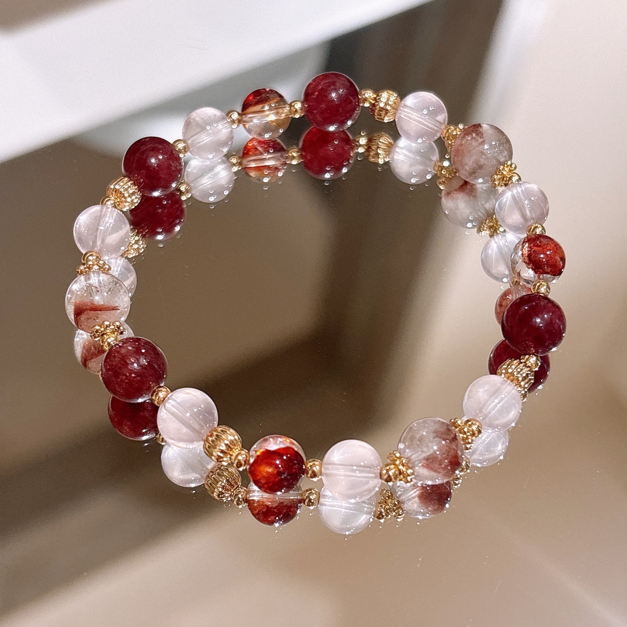 全能量 | 熾熱｜紅膠花車厘子草莓晶《彈力繩款》