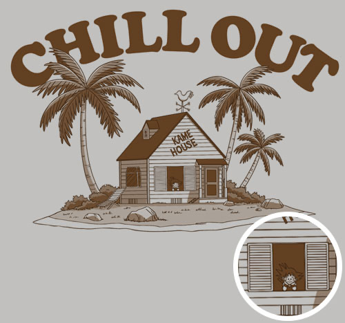 Cospa 0512 カメハウスと悟空 Tシャツ [ドラゴンボール] MIX GRAY