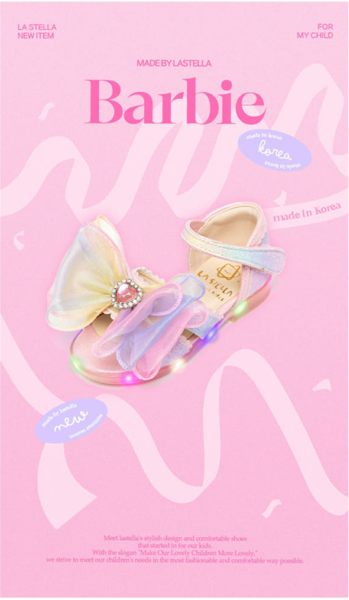 La Stella Barbie LED Sandals Princess Sandals