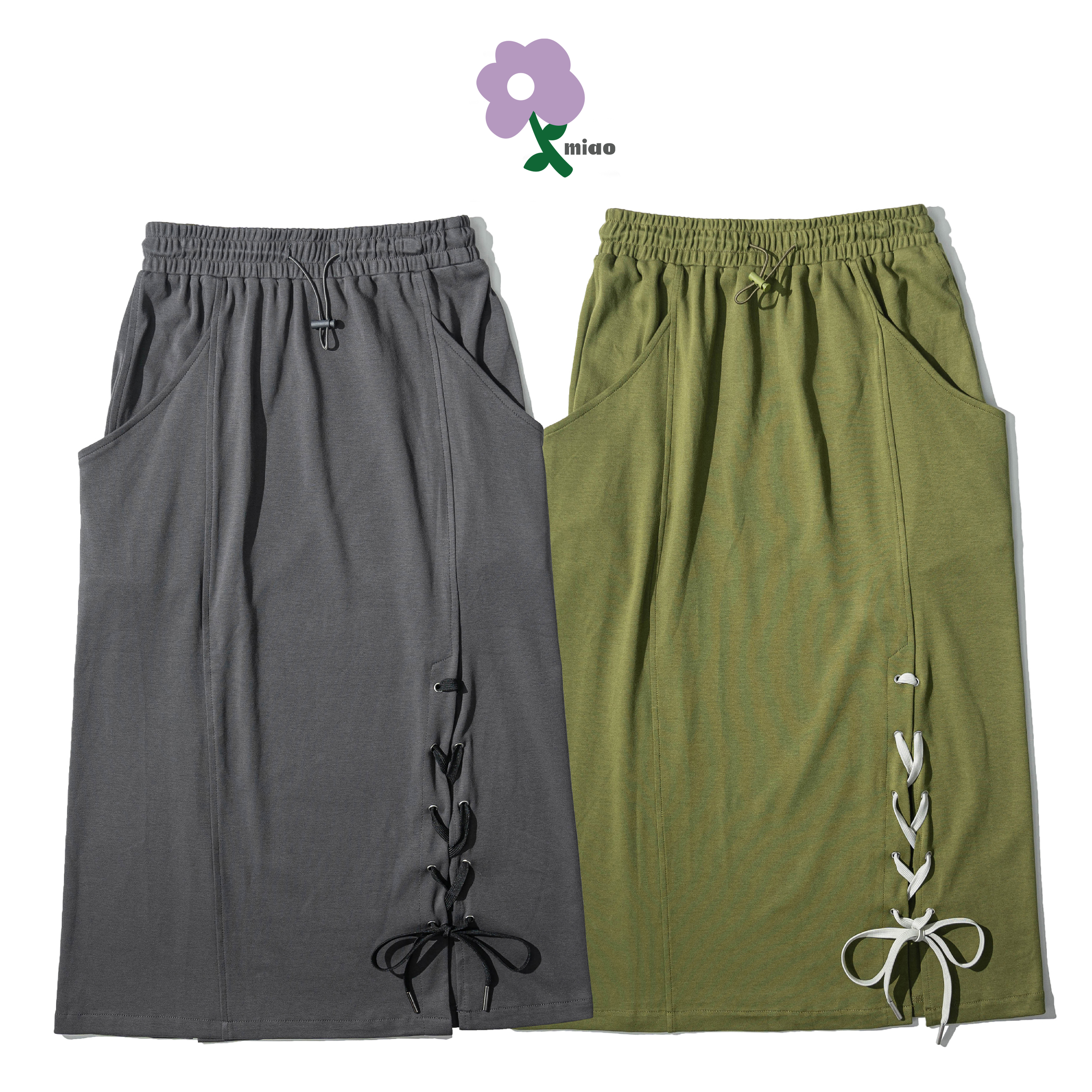 AGILITY MIAO Cotton Skirt 女裝 穿繩剪裁 直筒裙 [M-SK4]