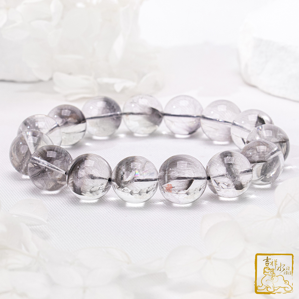 黑銀鈦晶手珠 15.3mm 強大正氣