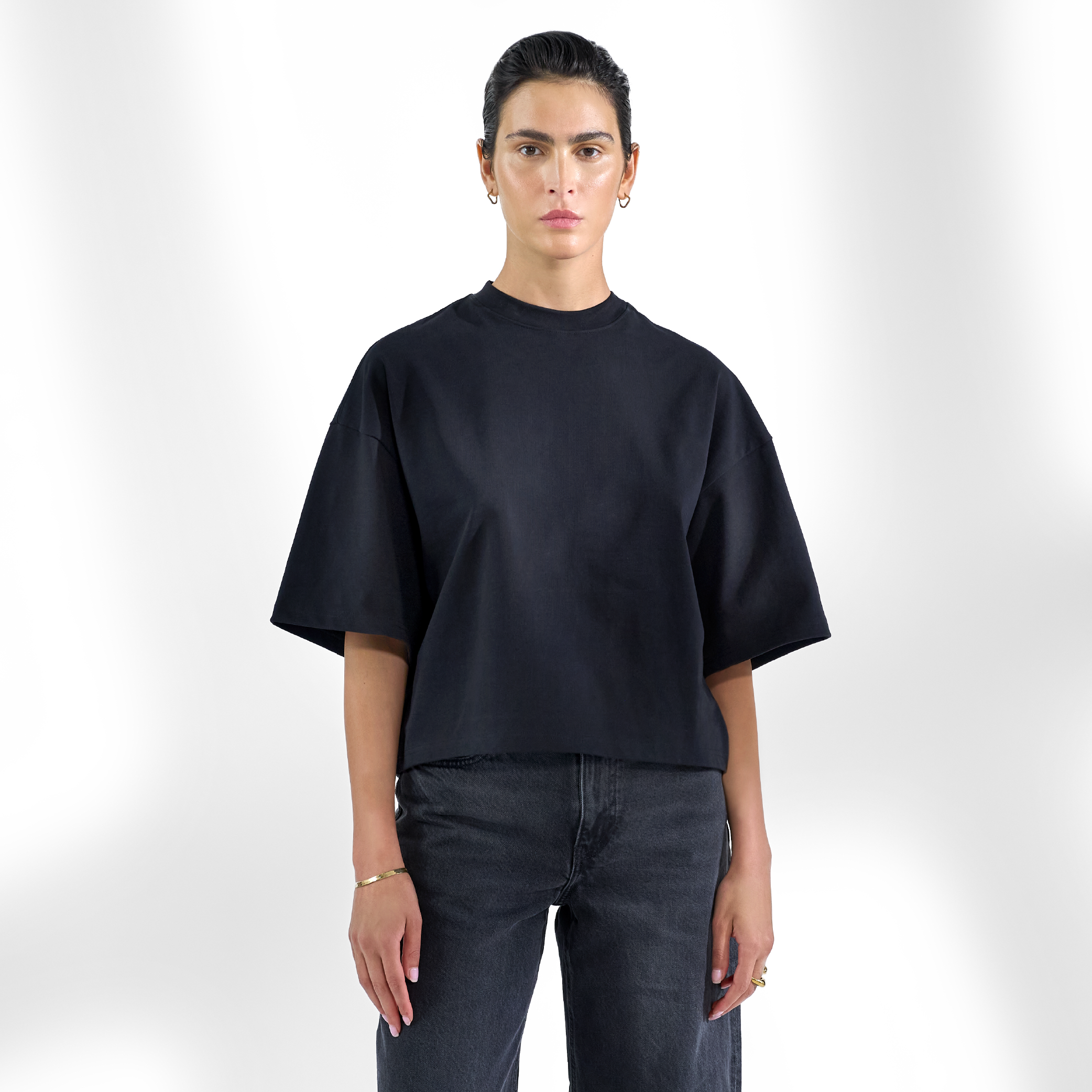 Bread & Boxers Heavy T shirt 率性寬版純棉T恤 - 黑