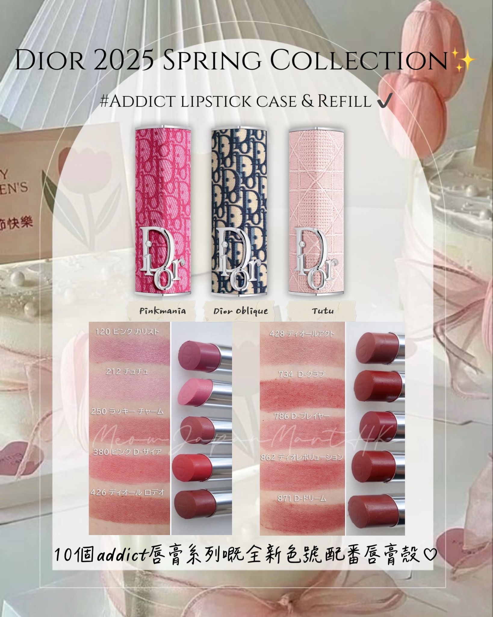 Dior - 2025 Spring Collection 2.0 Addict Lipstick Case & Refill 唇膏殼及補充裝唇膏（Tutu /Dior Oblique/ Pinkmania）