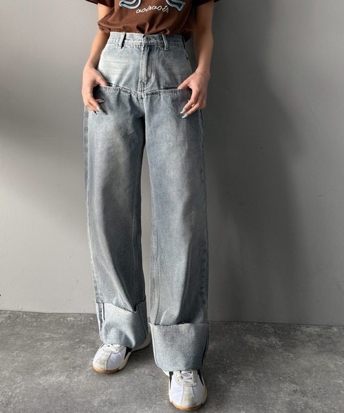 日本🇯🇵連線 JAVA 下擺反摺牛仔寬褲 直筒褲 牛仔褲3色 (任買兩件711免運)/預購