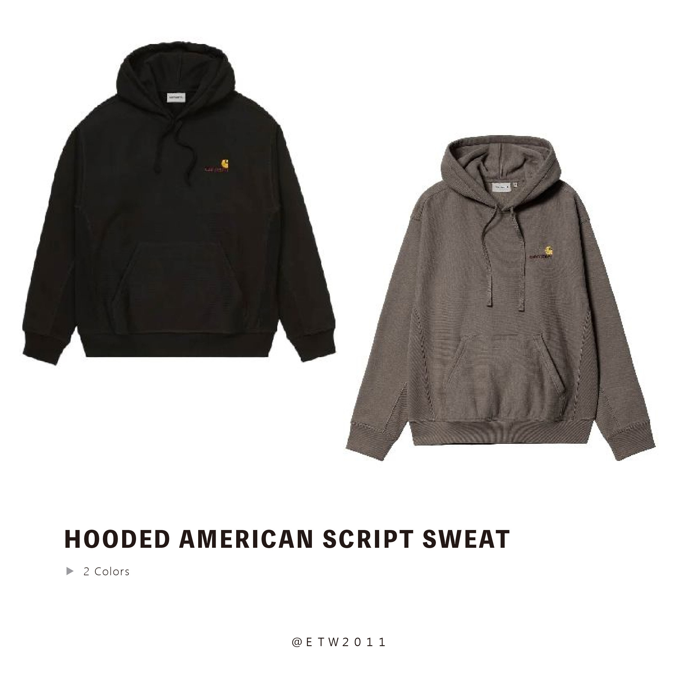 ☆ETW☆【EASY TO WEAR】歐版 CARHARTT WIP Hooded American Script Sweat 刺繡 帽T