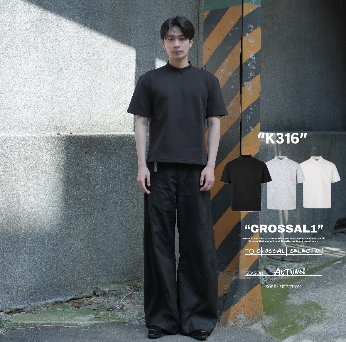 抗皺純棉小高領純色短袖