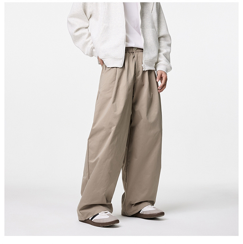 5M28 日系復古打摺直筒寬褲 三色