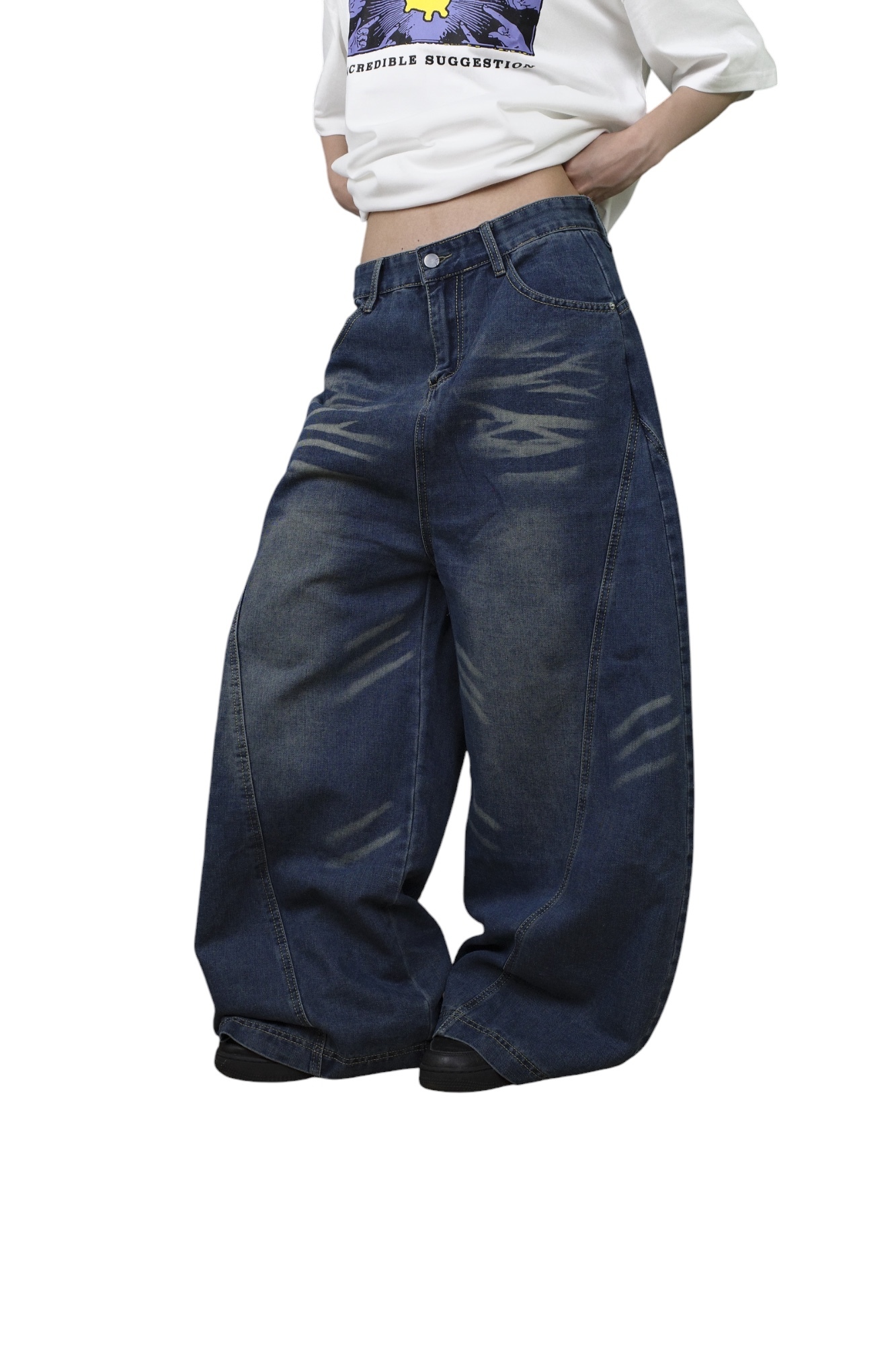 『Always_Good』復古 貓鬚 水洗 彎刀 牛仔 長褲
