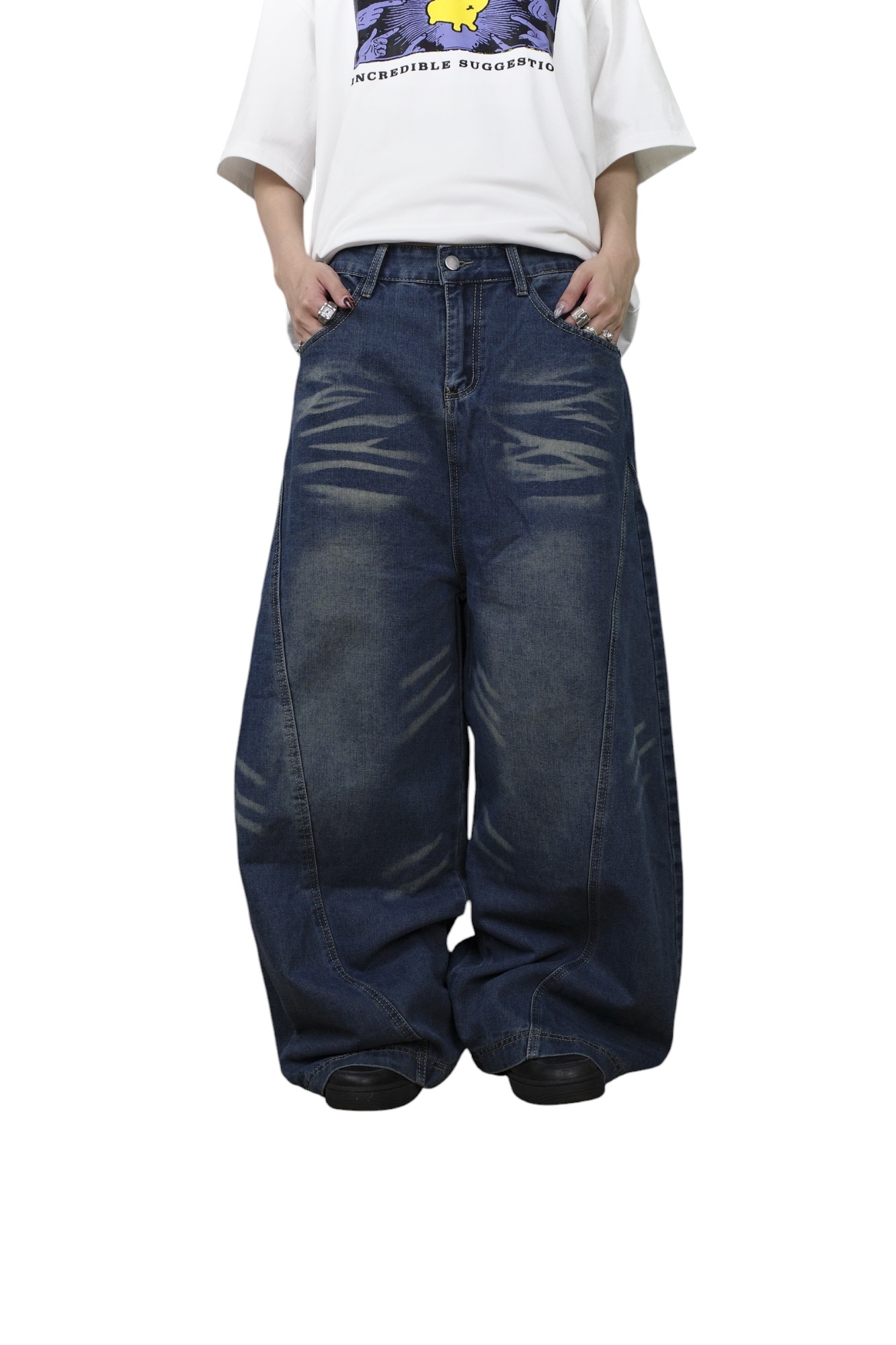 『Always_Good』復古 貓鬚 水洗 彎刀 牛仔 長褲