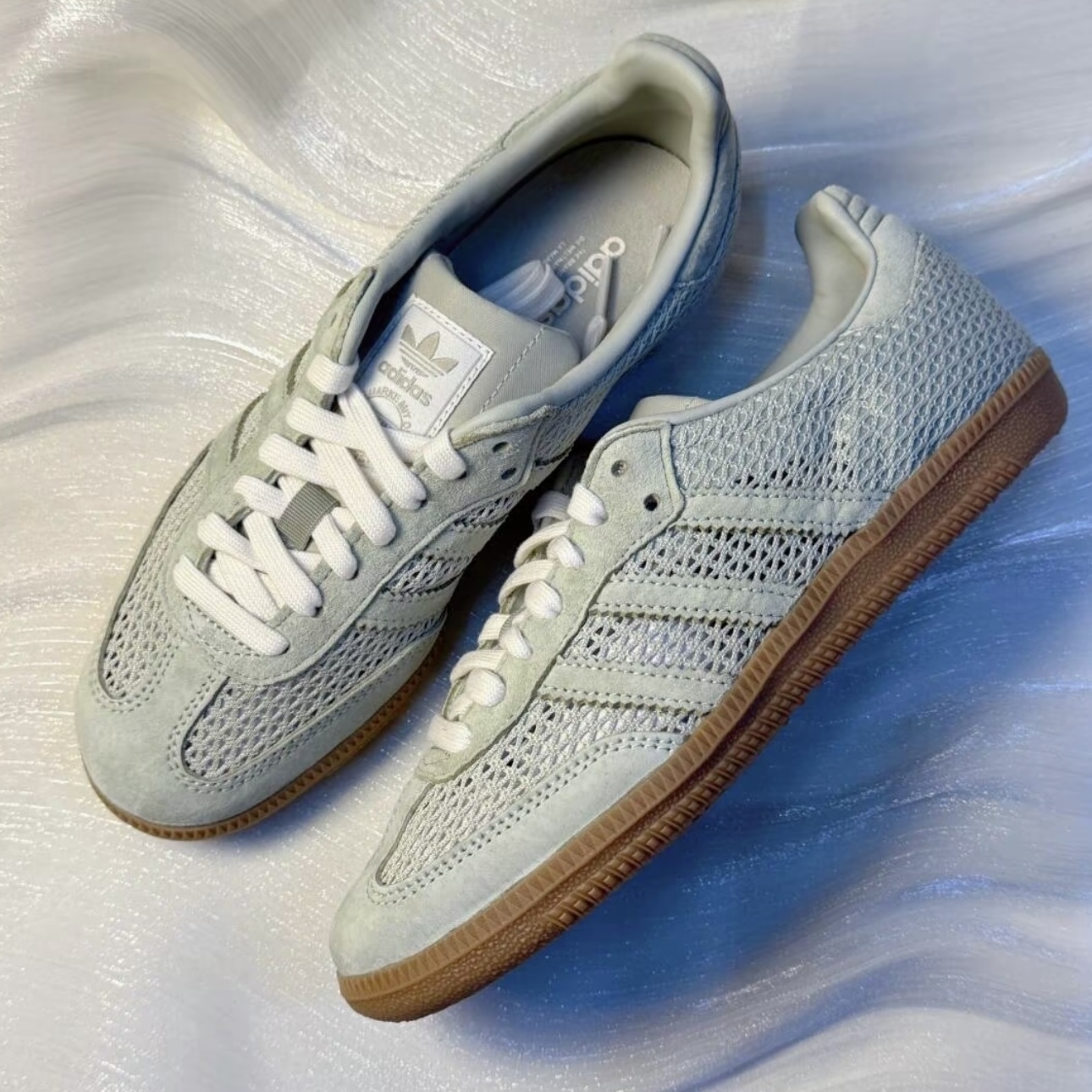 ADIDAS ORIGINALS SAMBA OG 淺綠色 春夏感 網格 透氣 女鞋 國外限定 KK3529