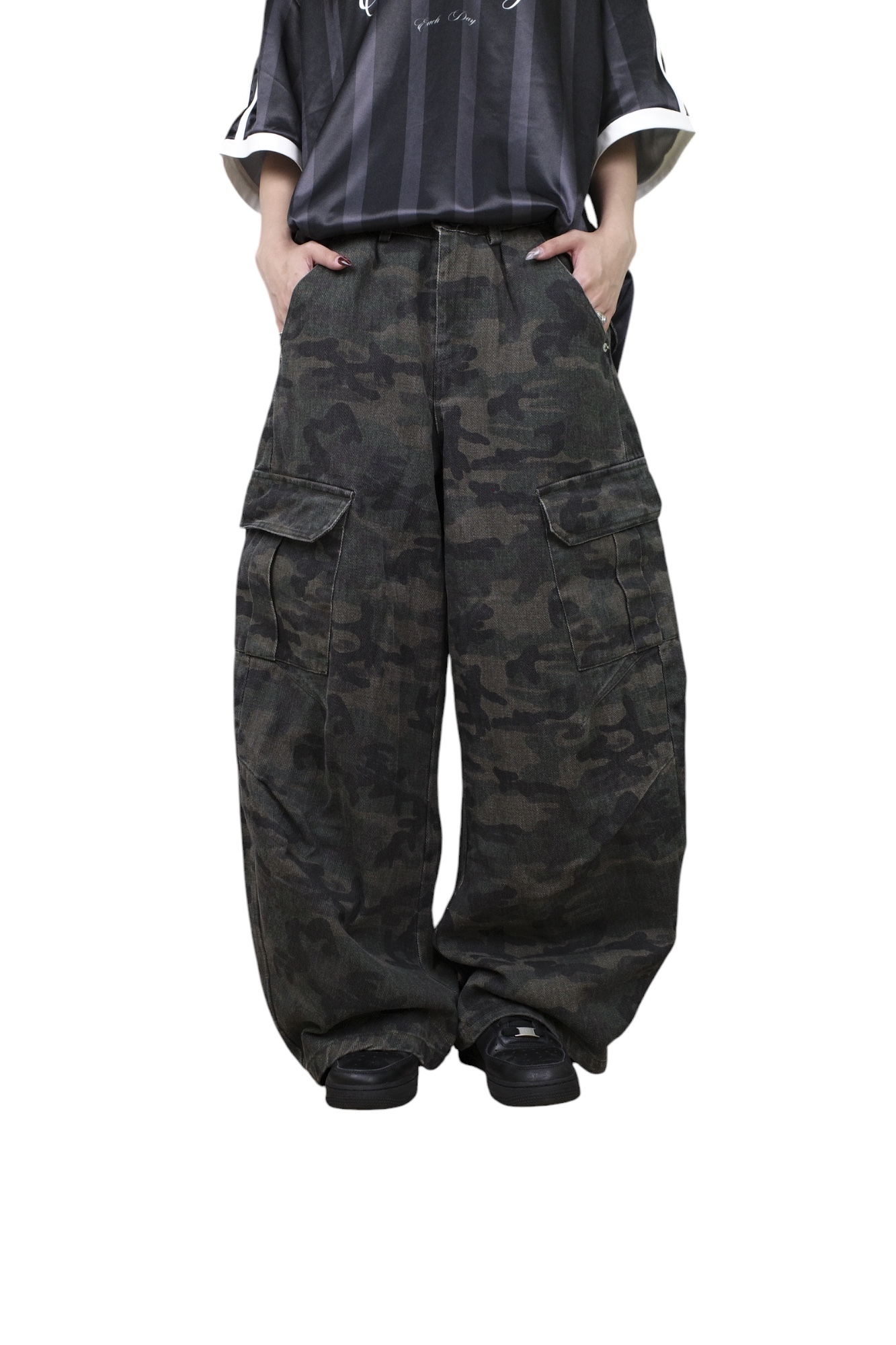 『Always_Good』迷彩 多口袋 彎刀 長褲