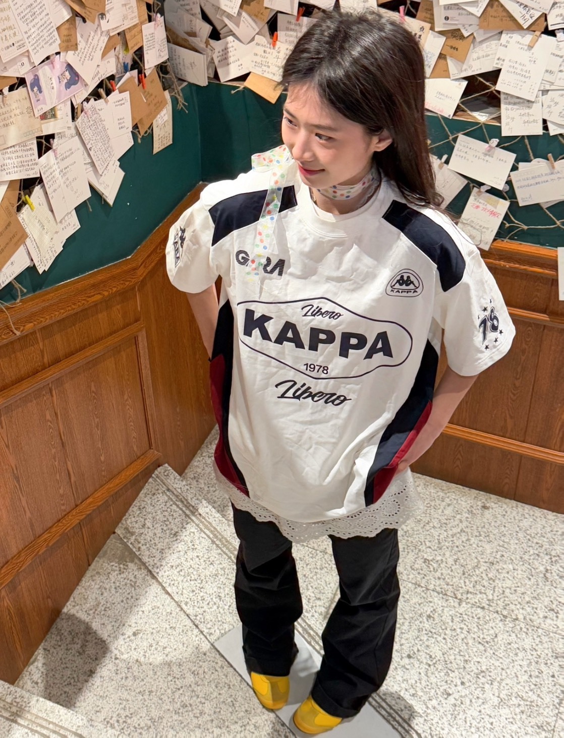 Kappa 1916 美式機車風短袖T恤（白）