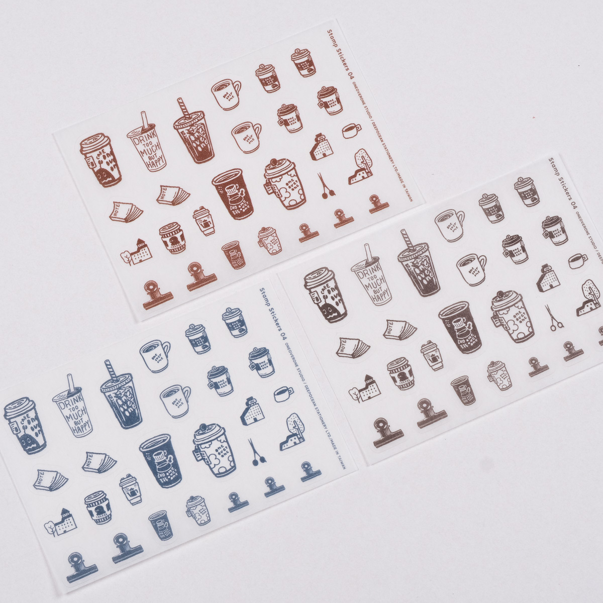 膠版印章的和紙貼紙 04 / 一分之一工作室 / TAIWAN