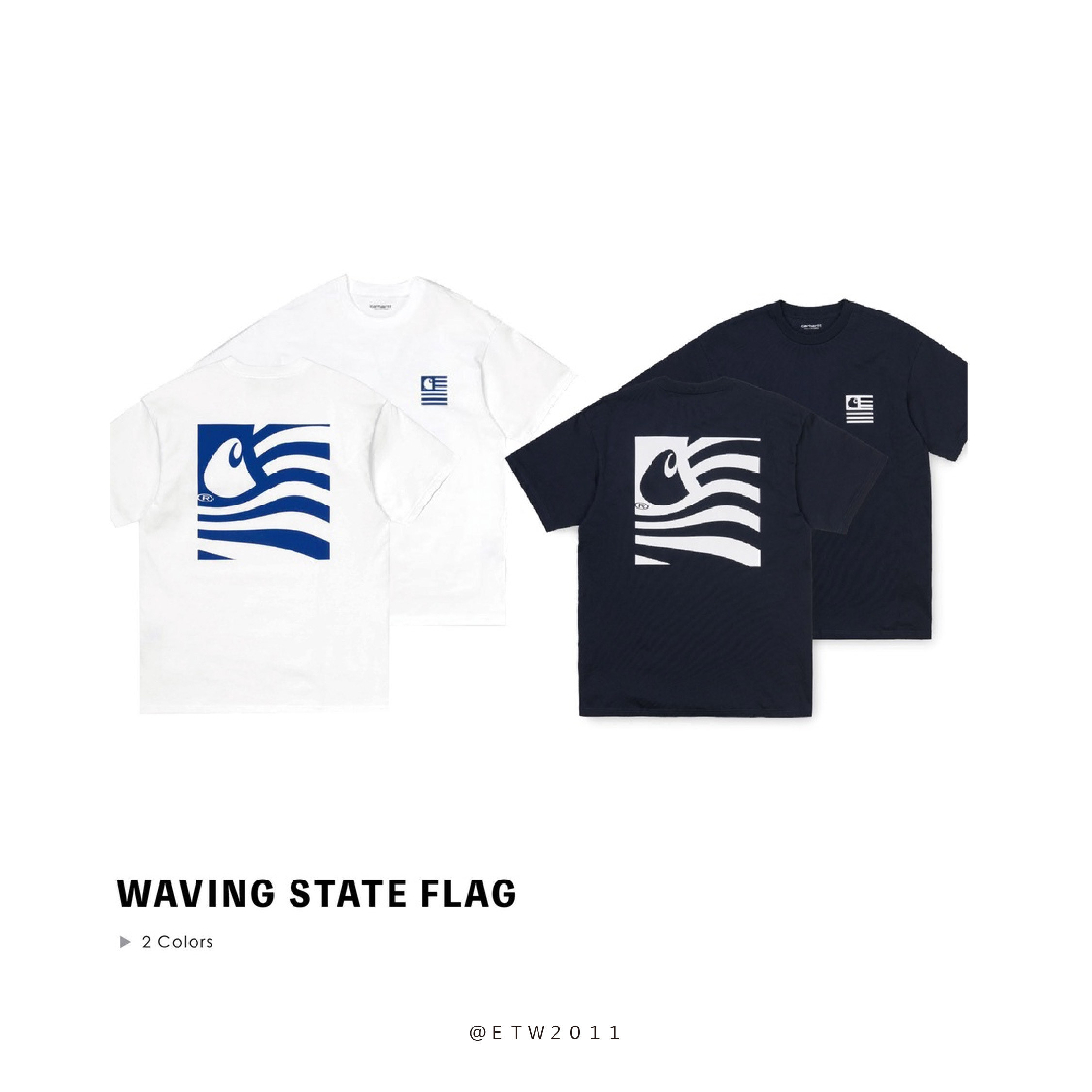 ☆ETW☆【EASY TO WEAR】歐版 CARHARTT WIP Waving State Flag 國旗 短T 現貨 黑 白