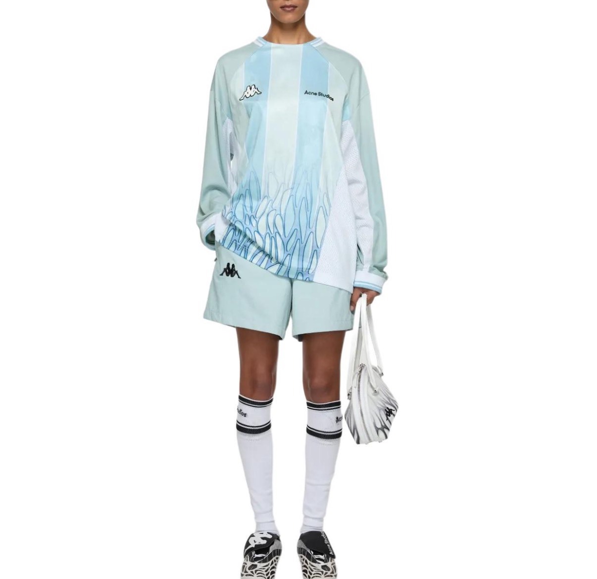 Acne Studios x Kappa 聯名藍色條紋長袖足球T恤