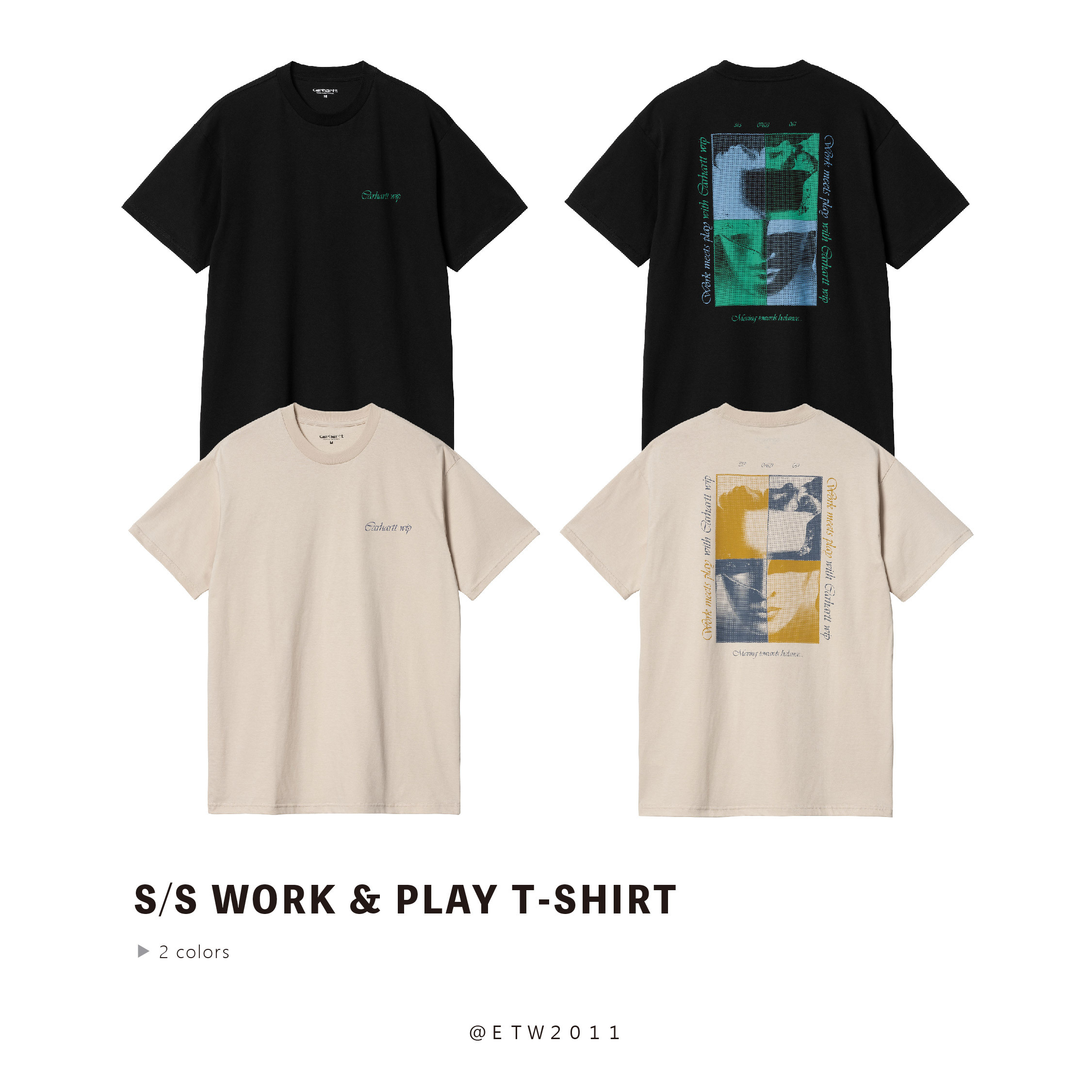 ☆ETW☆【EASY TO WEAR】CARHARTT WIP S/S Work & Play T-Shirt 數位 人臉 短T 卡哈