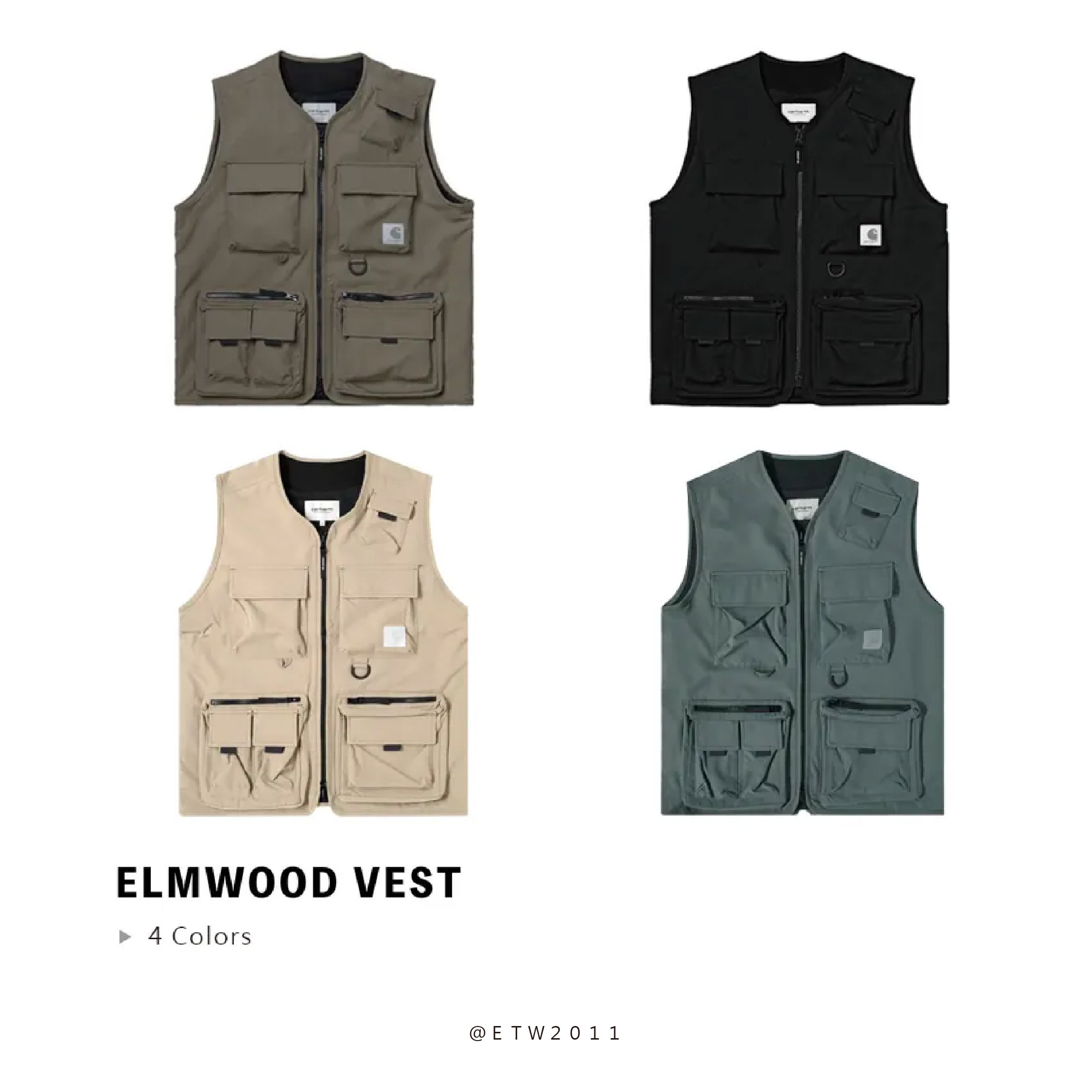 ☆ETW☆【EASY TO WEAR】 歐版 Carhartt WIP Elmwood Vest 銀標 釣魚背心 戰術背心 工裝 背心