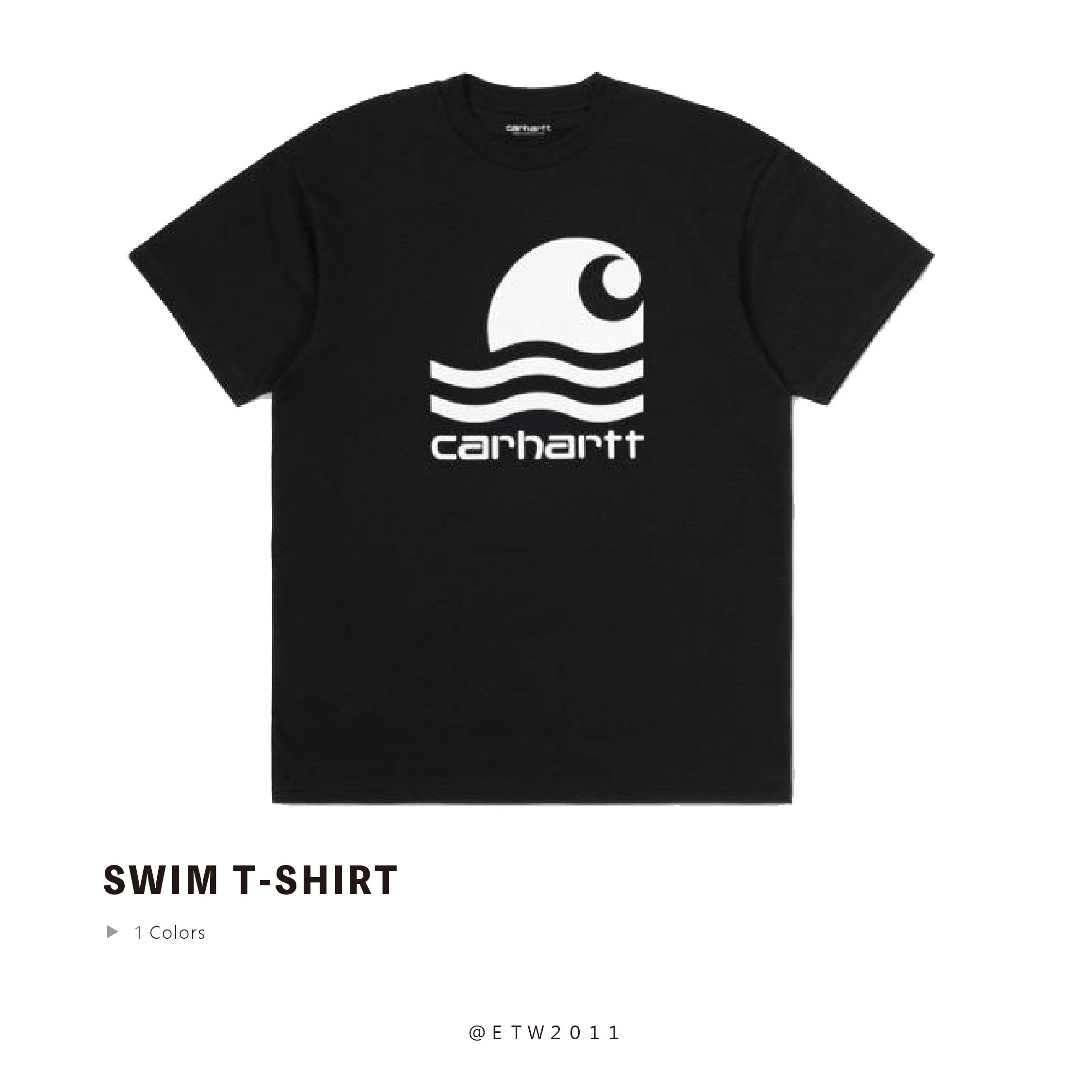 ☆ETW☆【EASY TO WEAR】CARHARTT WIP 歐版 Swim T-shirt 衝浪 波浪 水流 黑色 短袖 TEE 短T