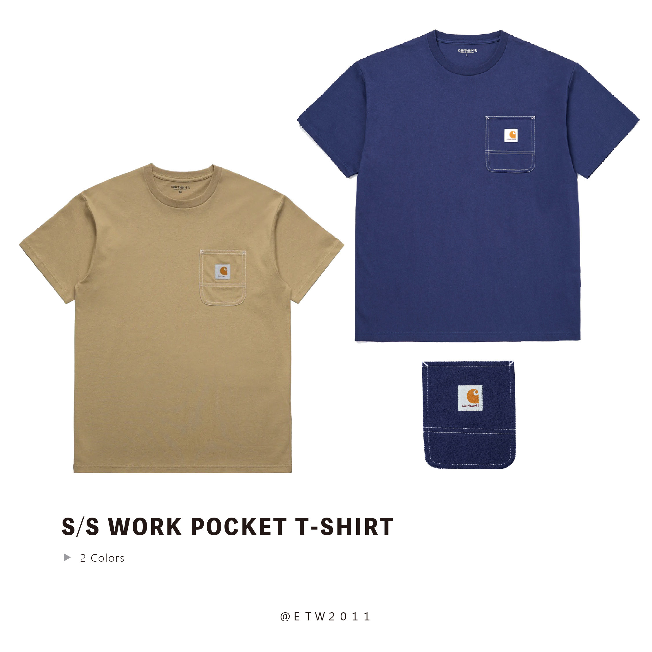 ☆ETW☆【EASY TO WEAR】歐版 CARHARTT WIP  Work Pocket T-shirt 口袋 短T 車線 口袋T TEE 車縫 縫線