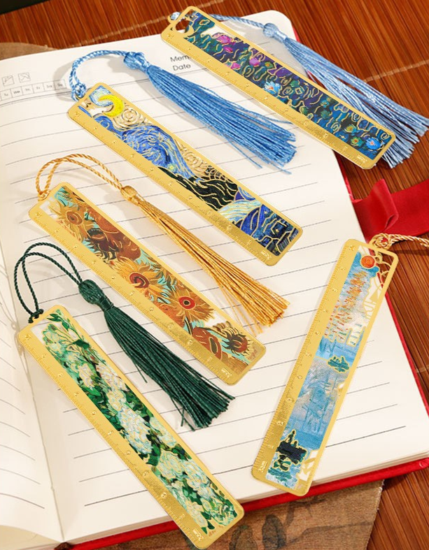 Elegant Chinese-Style Metal Ruler Bookmark