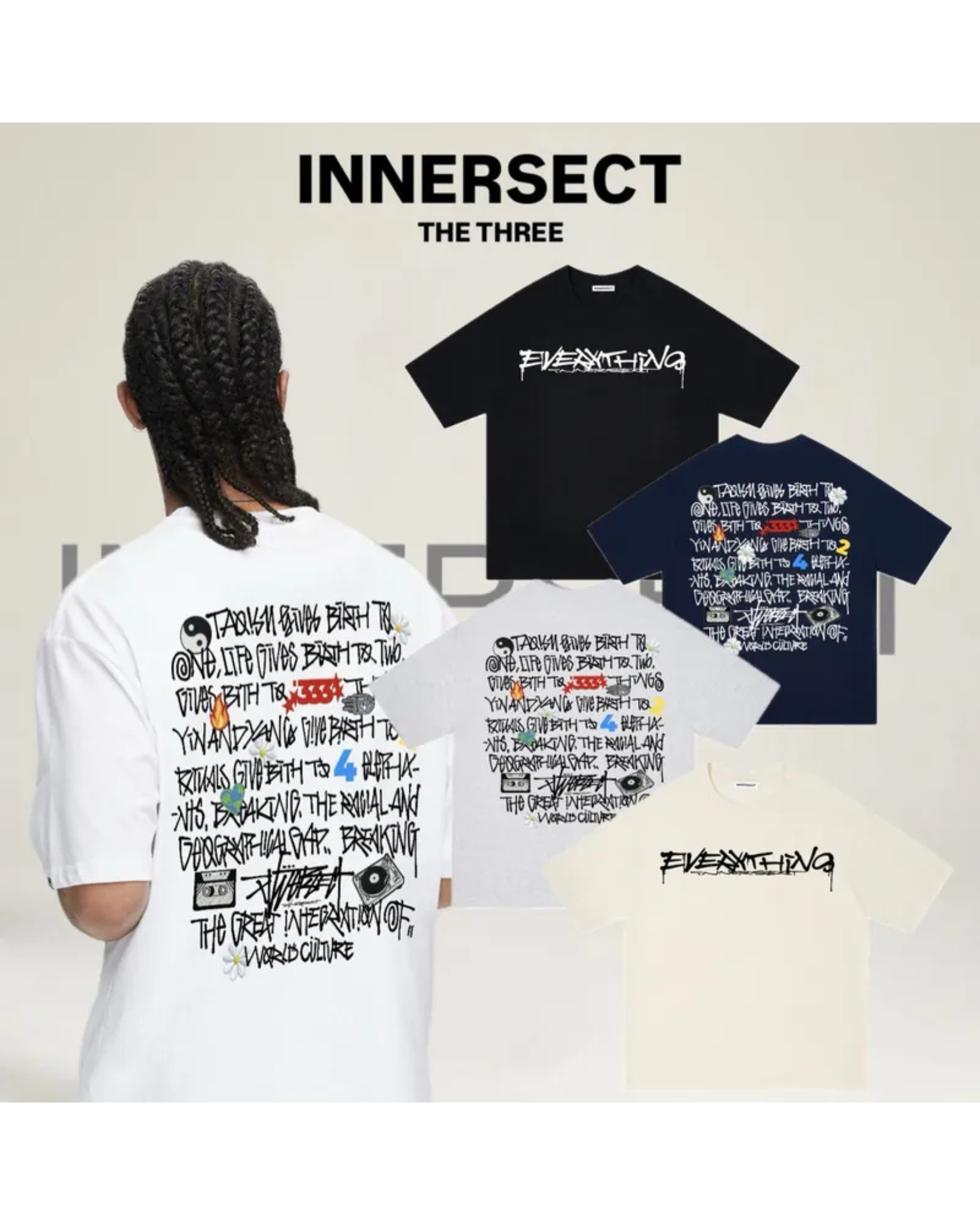 陳冠希 Clot INNERSECT 三生萬物 FOG ESSENTIAL 刺繡立體感塗鴉花卉 短袖上衣 男女同款 短T 短TEE INA25SSTTEZ193