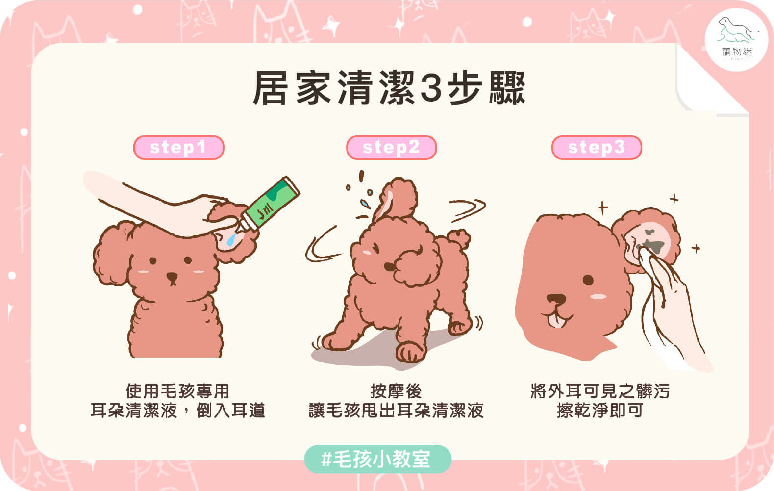 幫狗狗清潔耳朵正確三步驟