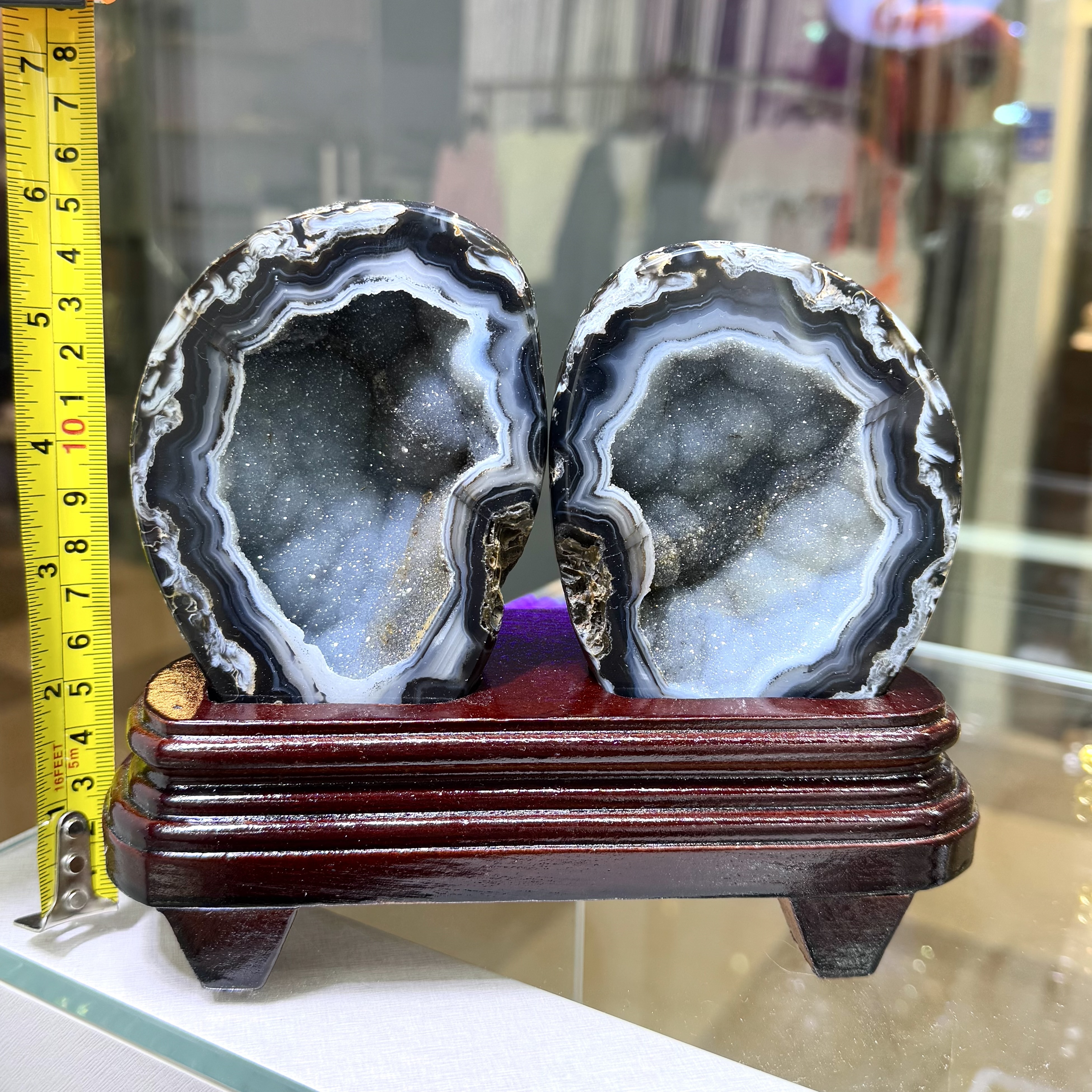 【辟邪防禦】藍瑪瑙雷公蛋對洞 (編號0706)