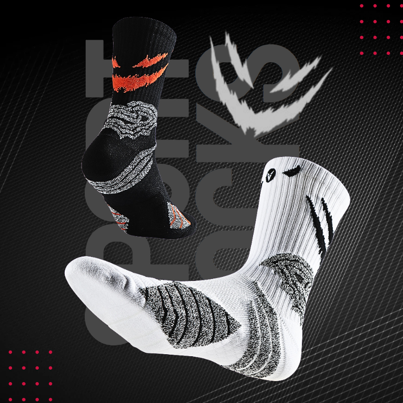 【SCVD204】惡魔-專業運動設計厚底籃球襪