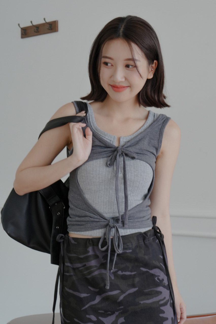 【Discount】Backless Ribbon Strap Top #上衣