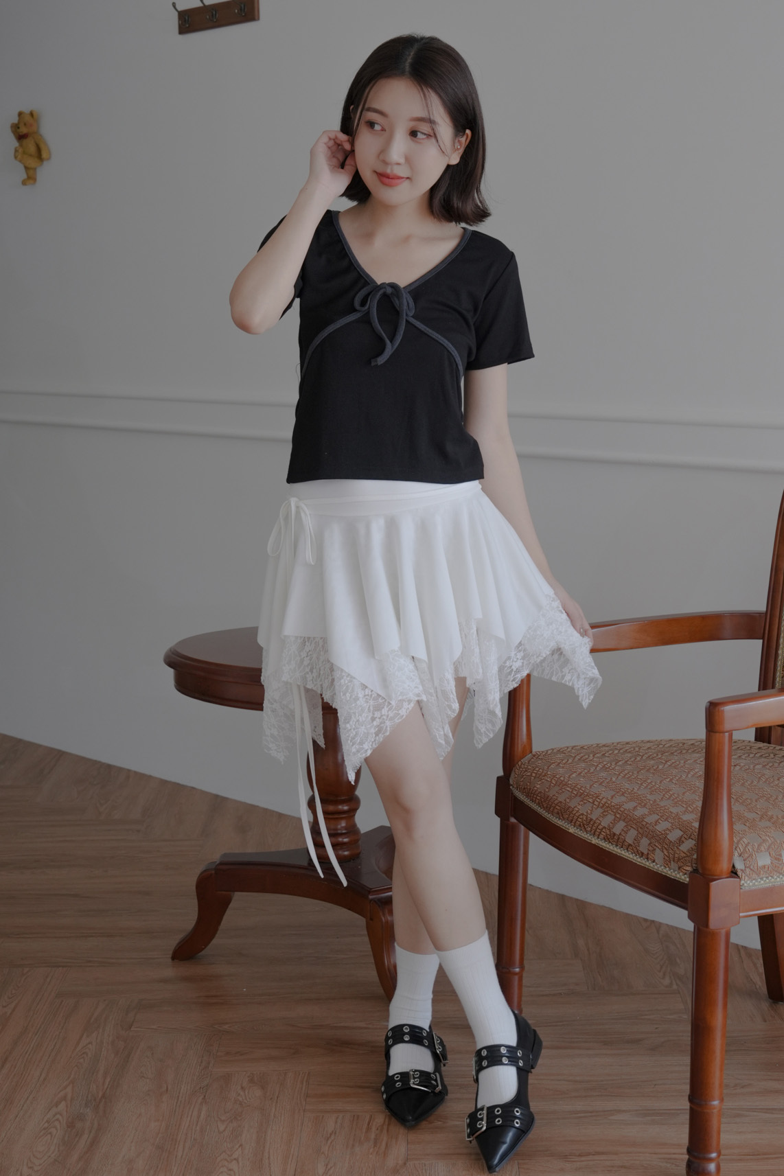 【Discount】Scone Ribbon Tee #上衣